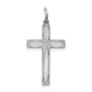 Sterling Silver Rhodium-Plated Laser Designed Cross Pendant