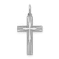 Sterling Silver Rhodium-Plated Laser Designed Cross Pendant