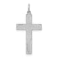 Sterling Silver Rhodium-Plated Laser Designed Cross Pendant