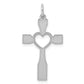 Sterling Silver Rhodium-Plated Laser Designed Cross Pendant