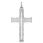 Sterling Silver Rhodium-Plated Laser Designed Cross Pendant