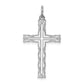 Sterling Silver Rhodium-Plated Laser Designed Cross Pendant