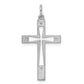 Sterling Silver Rhodium-Plated Laser Designed Cross Pendant