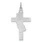 Sterling Silver Rhodium-Plated Laser Designed Cross Pendant