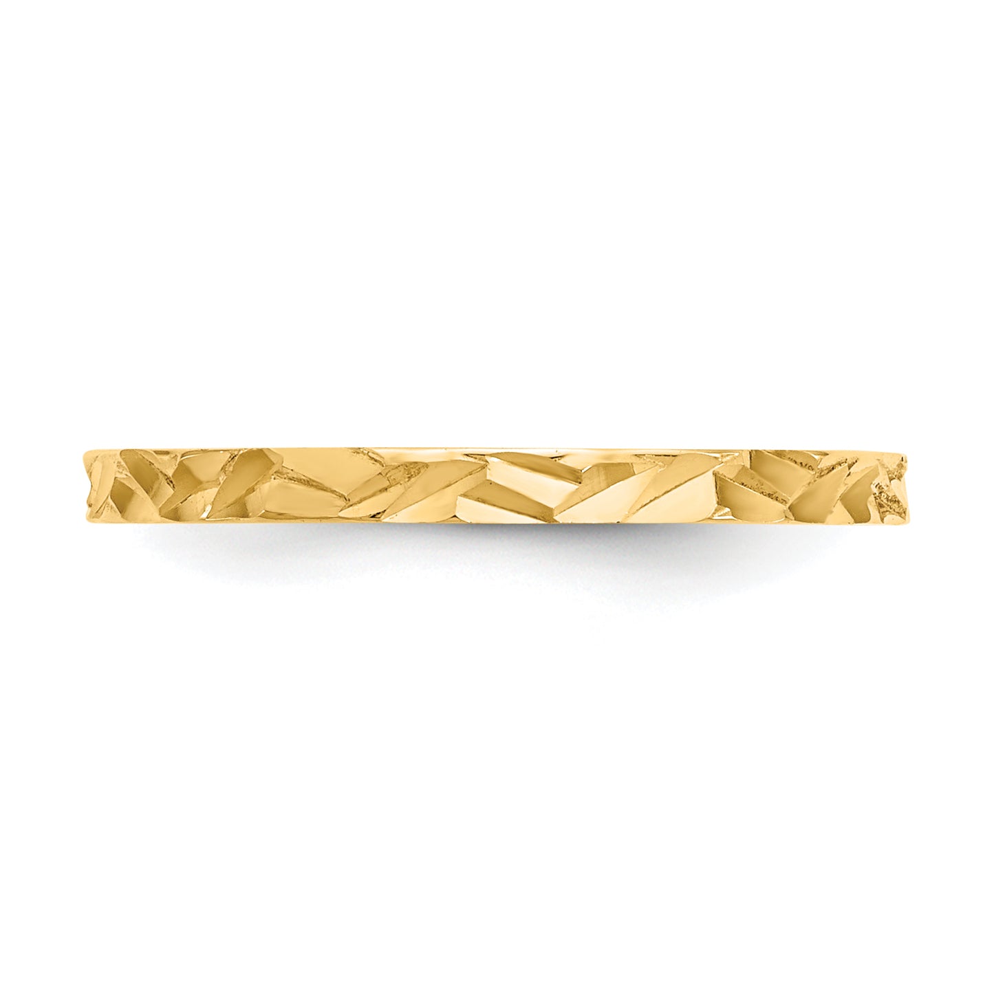 14K Yellow Gold Diamond-Cut Zig-Zag Design Band Childs Ring