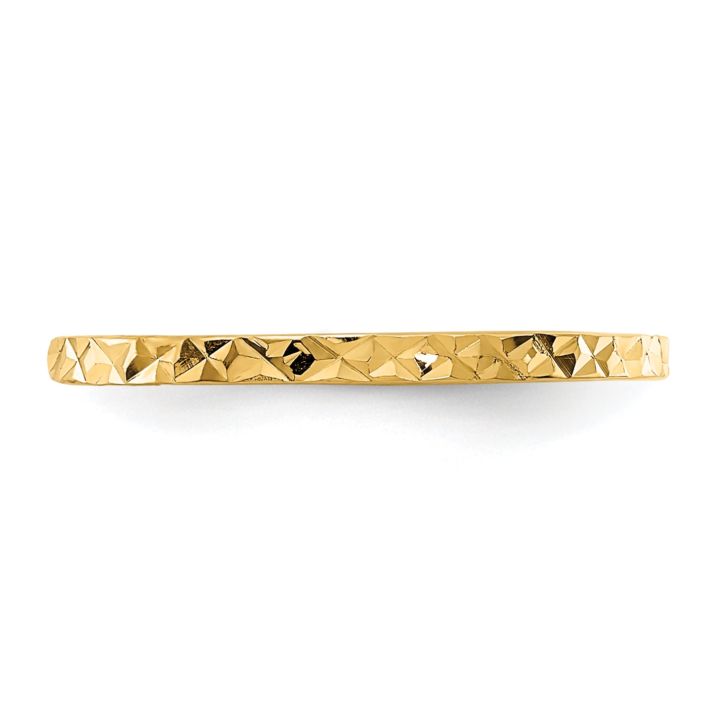 14K Yellow Gold Diamond-Cut Zig-Zag Design Band Childs Ring