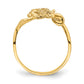 14K Yellow Gold Polished / Textured 2-D Seahorse Ring (Size 7)