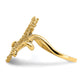 14K Yellow Gold Polished / Textured 2-D Seahorse Ring (Size 7)