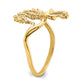 14K Yellow Gold Polished / Textured 2-D Seahorse Ring (Size 7)