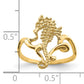 14K Yellow Gold Polished / Textured 2-D Seahorse Ring (Size 7)