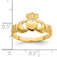 14K Yellow Gold Polished Claddagh Ring (Size 7)