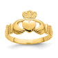 14K Yellow Gold Polished Claddagh Ring (Size 7)