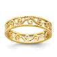 14K Yellow Gold Beaded Scroll Cut-Out Band Child'S Ring