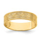 14K Yellow Gold Wave Engraved Thumb Ring (Size 9)