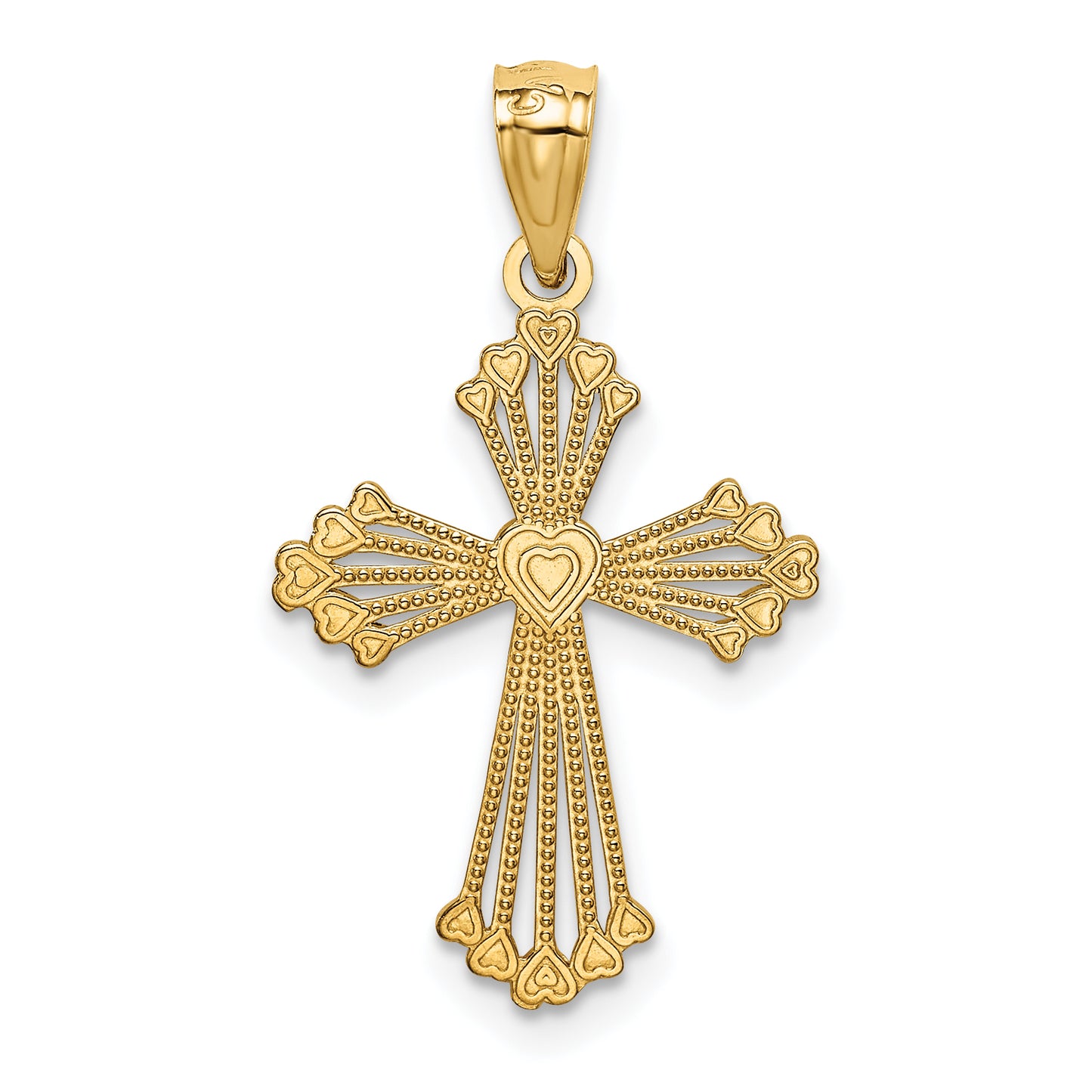 14K Yellow Gold Passion Cross Pendant