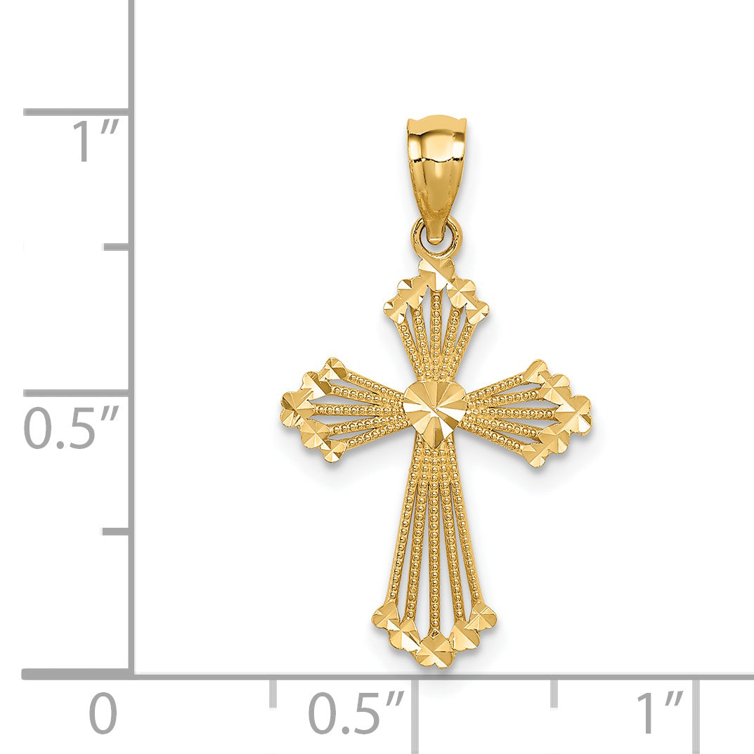 14K Yellow Gold Passion Cross Pendant