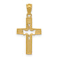 14K Yellow Gold Dove Cross Pendant