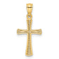 14K Yellow Gold Diamond-Cut Cross Pendant