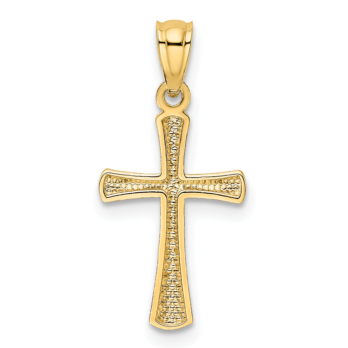 14K Yellow Gold Diamond-Cut Cross Pendant