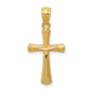 14K Yellow Gold Diamond-Cut Cross Pendant