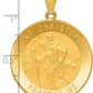 14K Yellow Gold Saint Christopher Medal Hollow Pendant