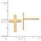 14K Yellow Gold Polished & Textured Cross Earrings