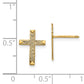 14K Yellow Gold Brushed Finish Cross Earrings