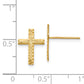 14K Yellow Gold Brushed Finish Cross Earrings