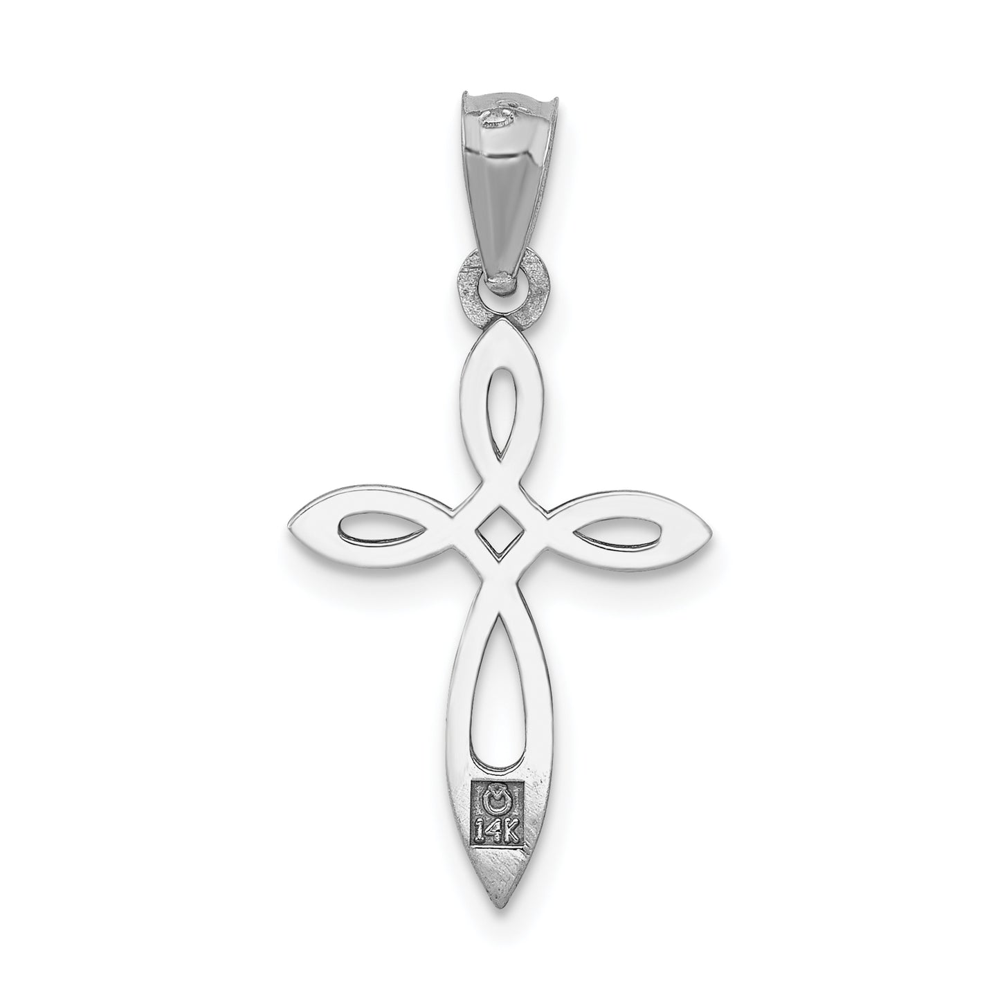 14K White Gold Cross Pendant