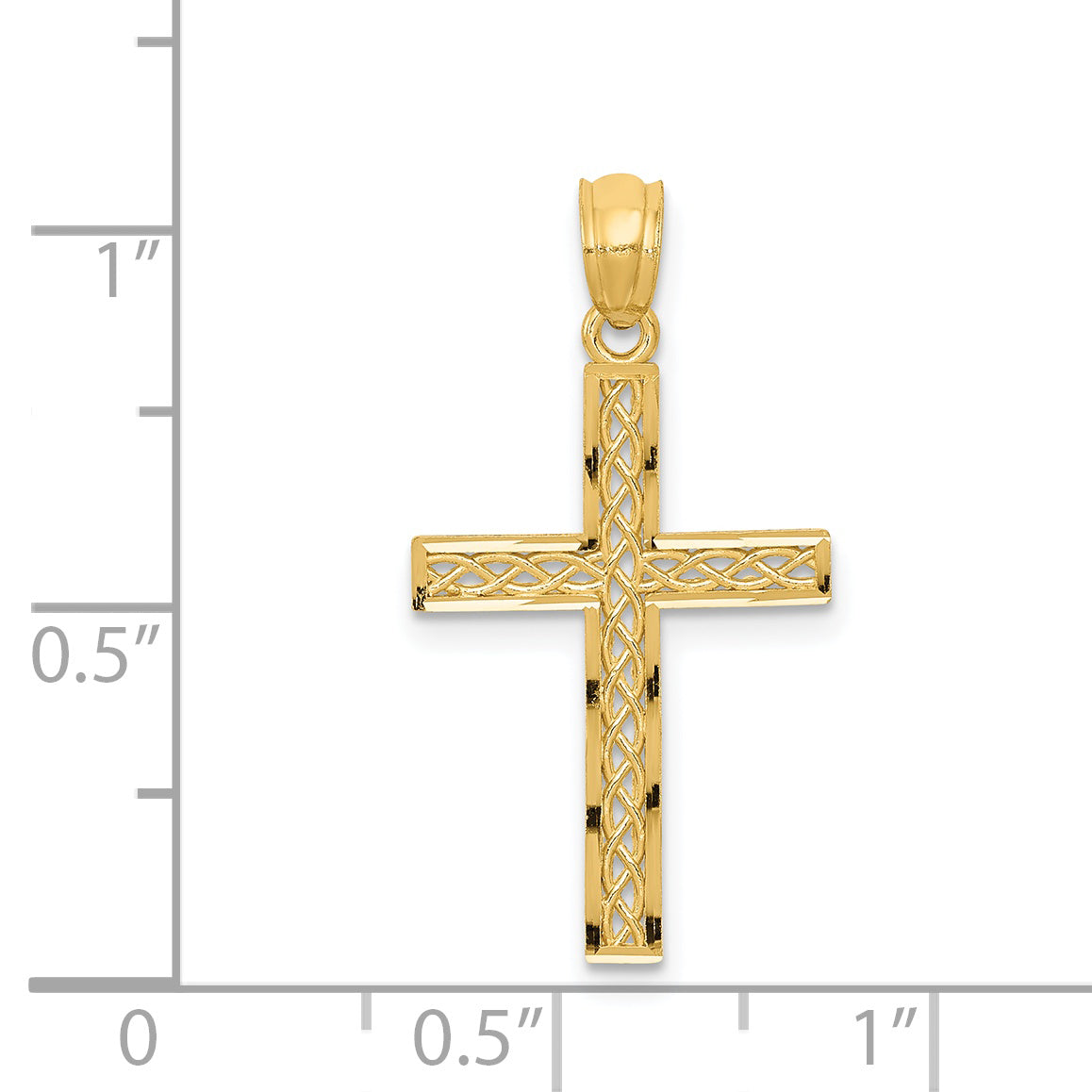 14K Yellow Gold Filigree Cross Pendant