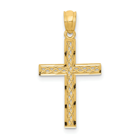 14K Yellow Gold Filigree Cross Pendant