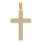 14K Yellow Gold Diamond-Cut Filigree Cross Pendant