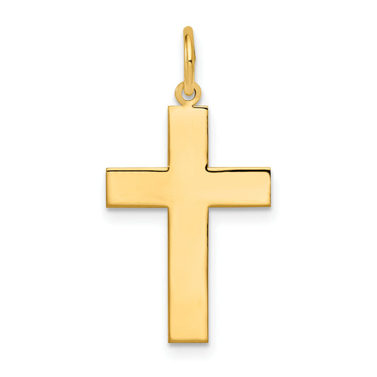 14K Yellow Gold Polished Cross Pendant