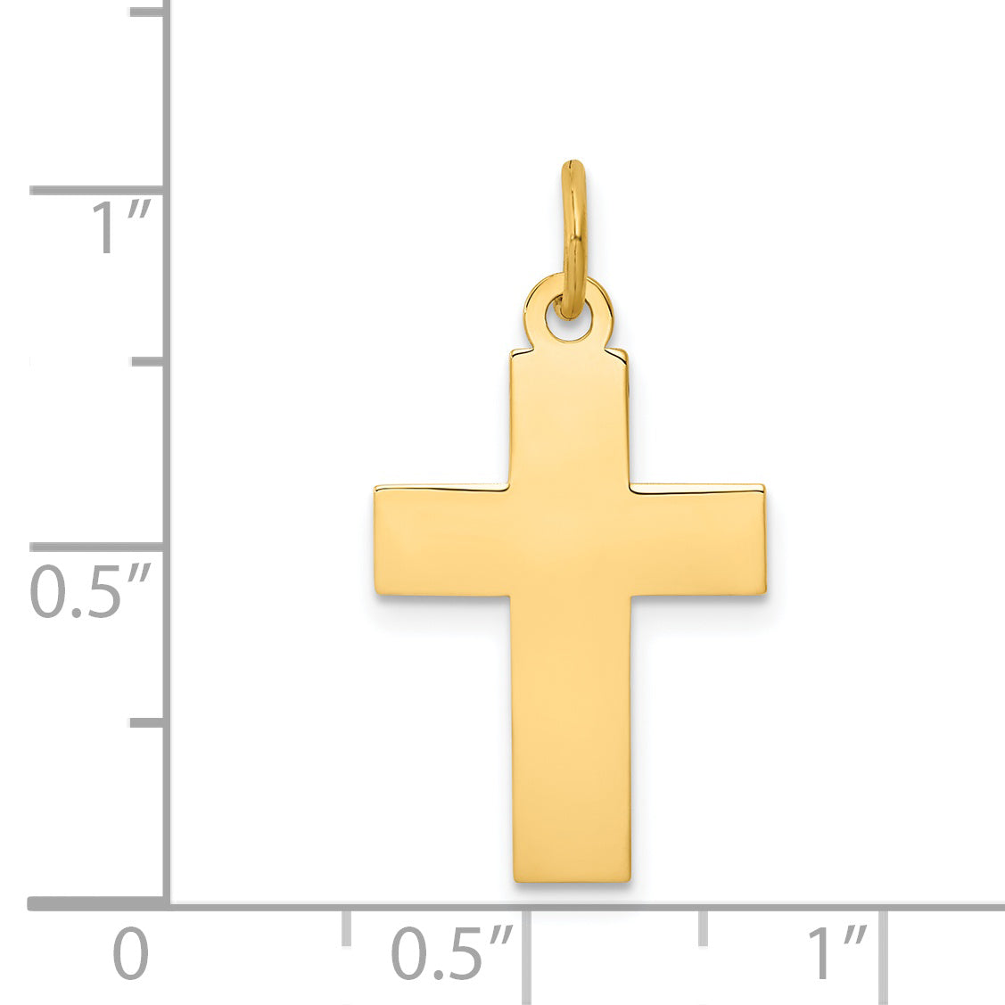 14K Yellow Gold Polished Cross Pendant