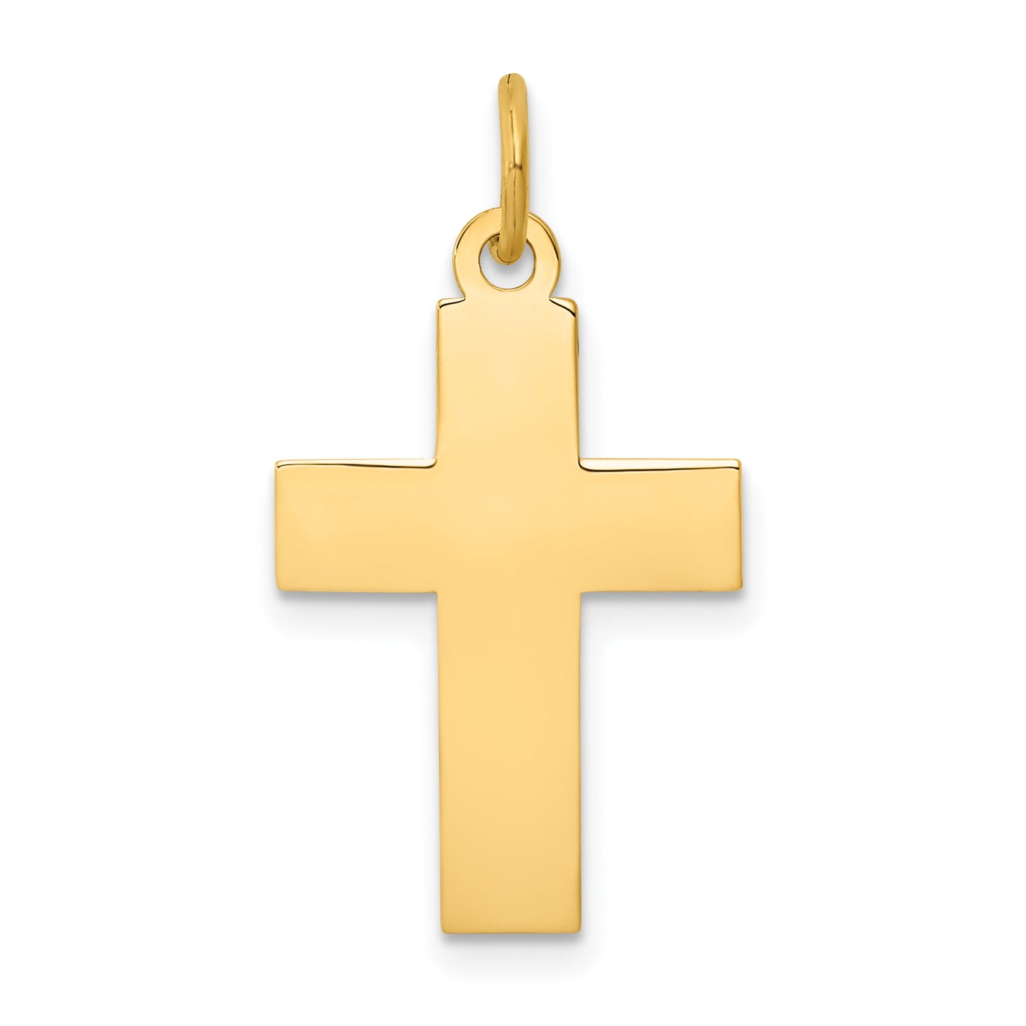 14K Yellow Gold Polished Cross Pendant