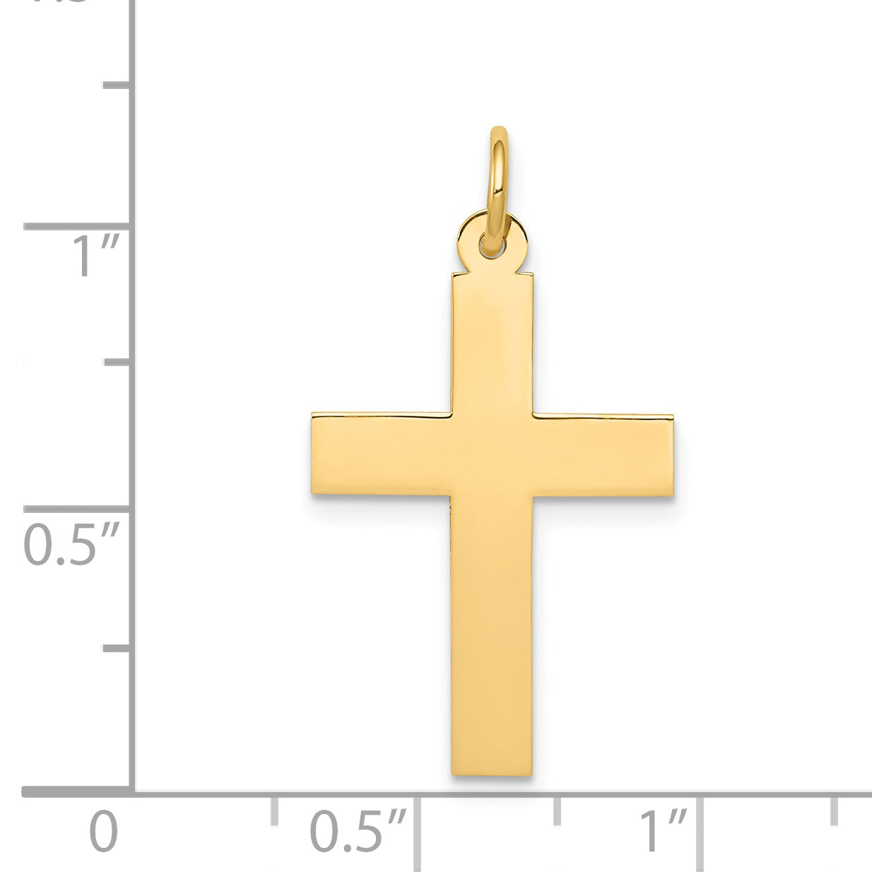 14K Yellow Gold Polished Cross Pendant