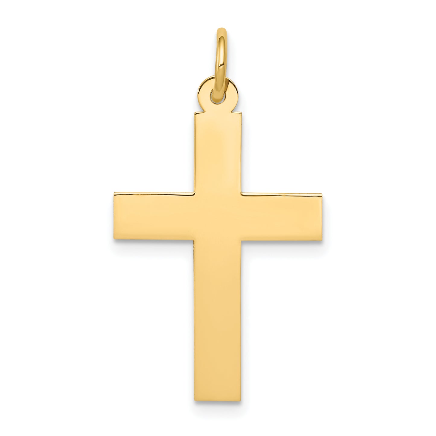 14K Yellow Gold Polished Cross Pendant