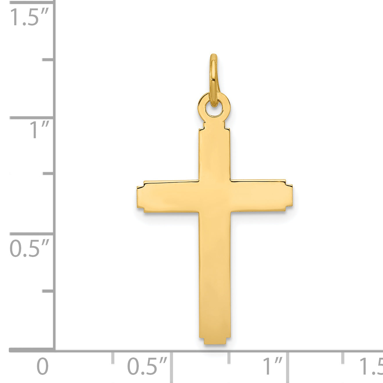 14K Yellow Gold Polished Cross Pendant