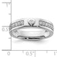 14k White Gold 1/3 Ct. Lab Grown Diamond VS/SI+ G+ Men's Heart Band Ring