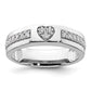 14k White Gold 1/4 Ct. Lab Grown Diamond VS/SI+ G+ Cut-Out Heart Complete Band