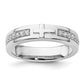 14k White Gold 1/4 Ct. Lab Grown Diamond VS/SI+ G+ Complete Men's Cross Band