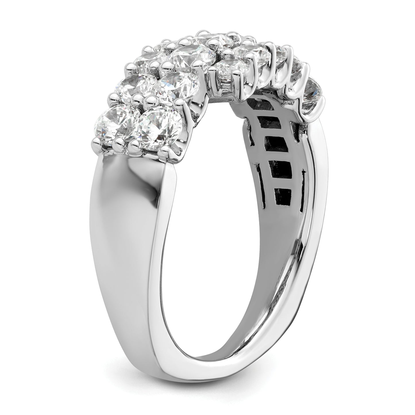 14K White Gold Lab Grown Diamond VS/SI+ G+ Triple Band Ring