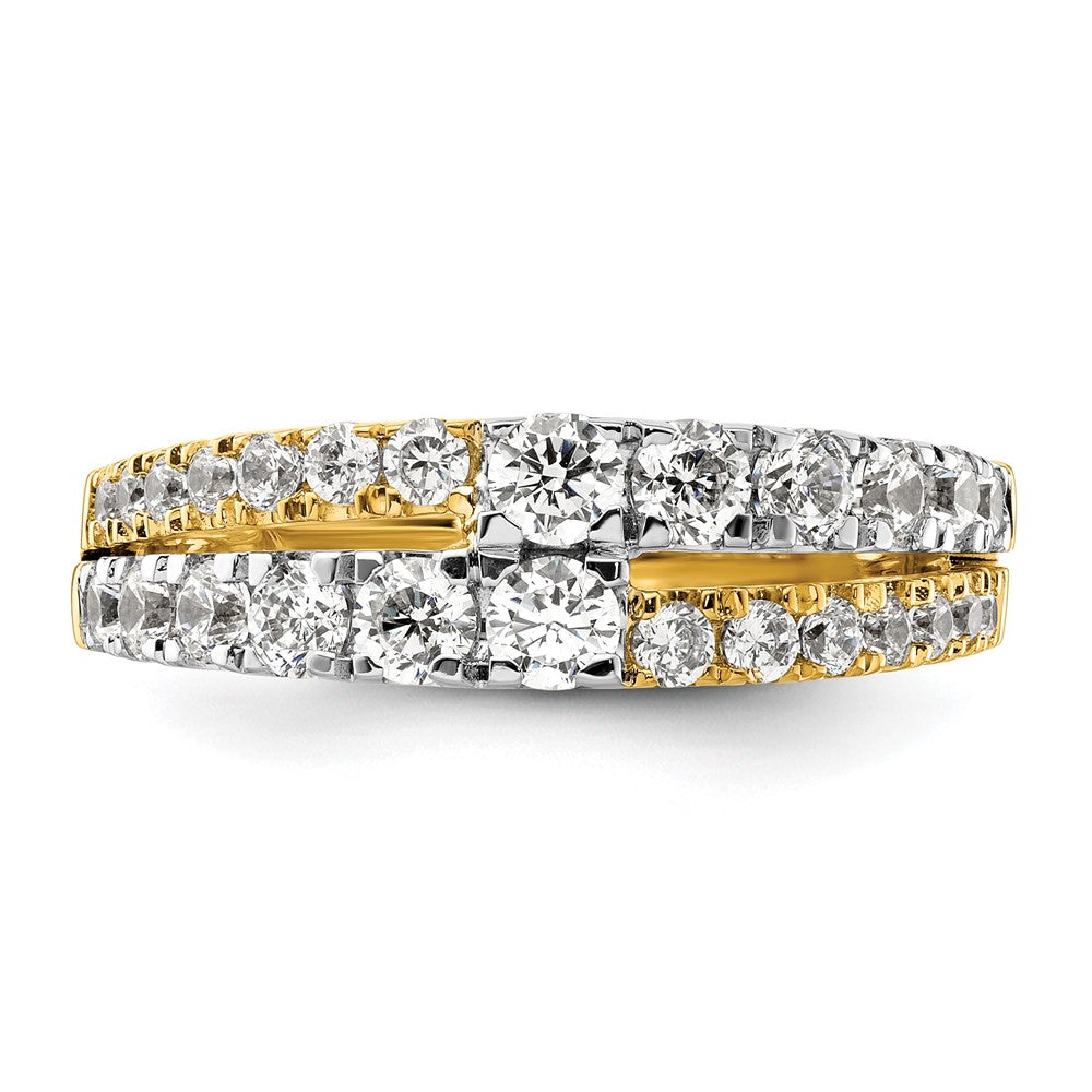 14k Two-tone Two Tone 1 1/4 Ct. Lab Grown Diamond VS/SI+ G+ Complete Double Row Band