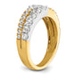 14k Two-tone Two Tone 1 1/4 Ct. Lab Grown Diamond VS/SI+ G+ Double Row Band Ring