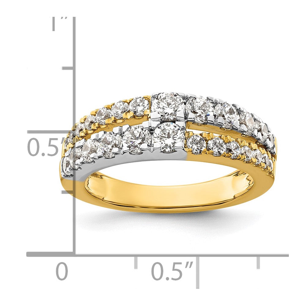 14k Two-tone Two Tone 1 1/4 Ct. Lab Grown Diamond VS/SI+ G+ Complete Double Row Band