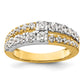 14k Two-tone Two Tone 1 1/4 Ct. Lab Grown Diamond VS/SI+ G+ Double Row Band Ring