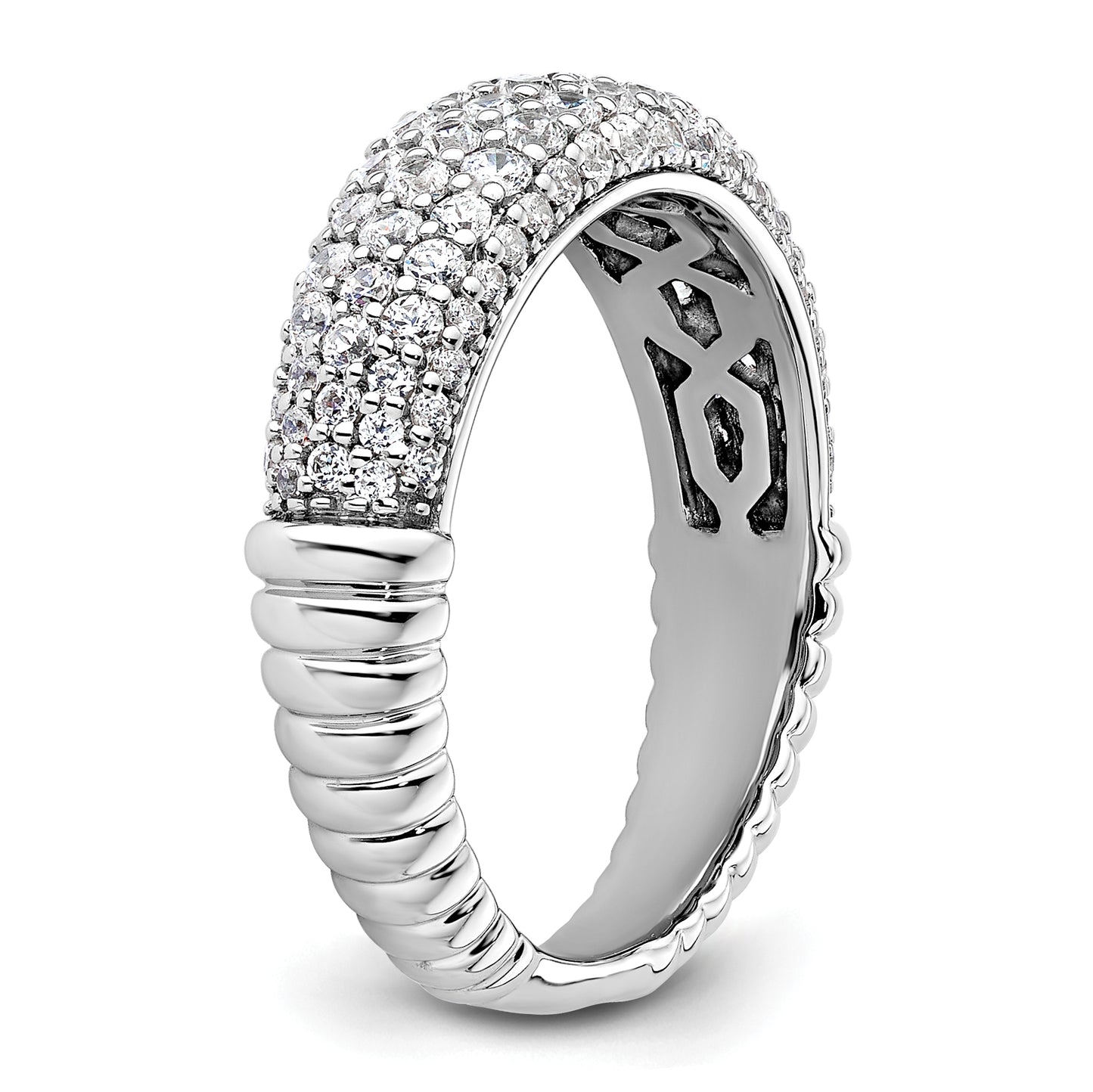 14K White Gold Lab Grown Diamond VS/SI+ G+ Band Ring