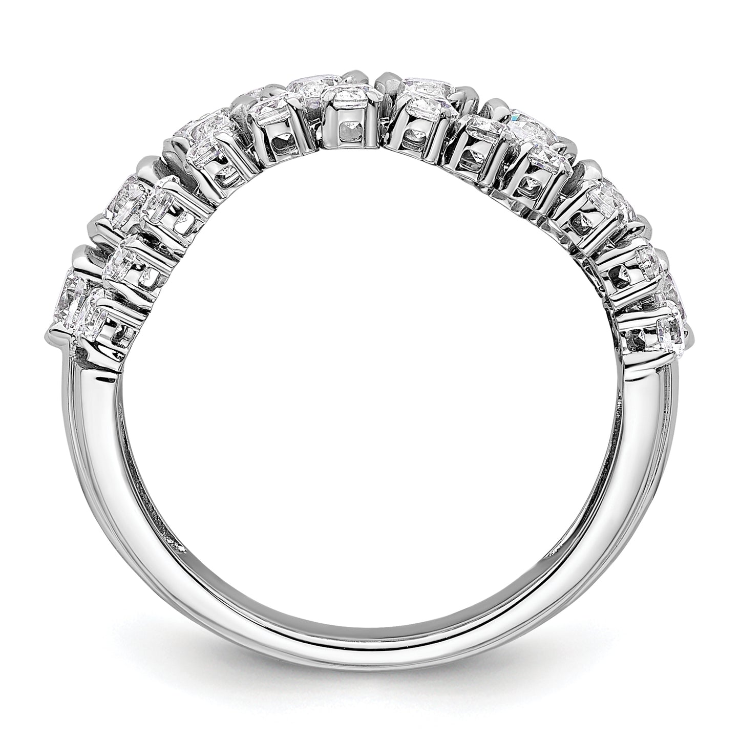 14K White Gold Lab Grown Diamond VS/SI+ G+ Moveable Triple Band Ring