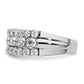 14K White Gold Lab Grown Diamond VS/SI+ G+ Moveable Triple Band Ring