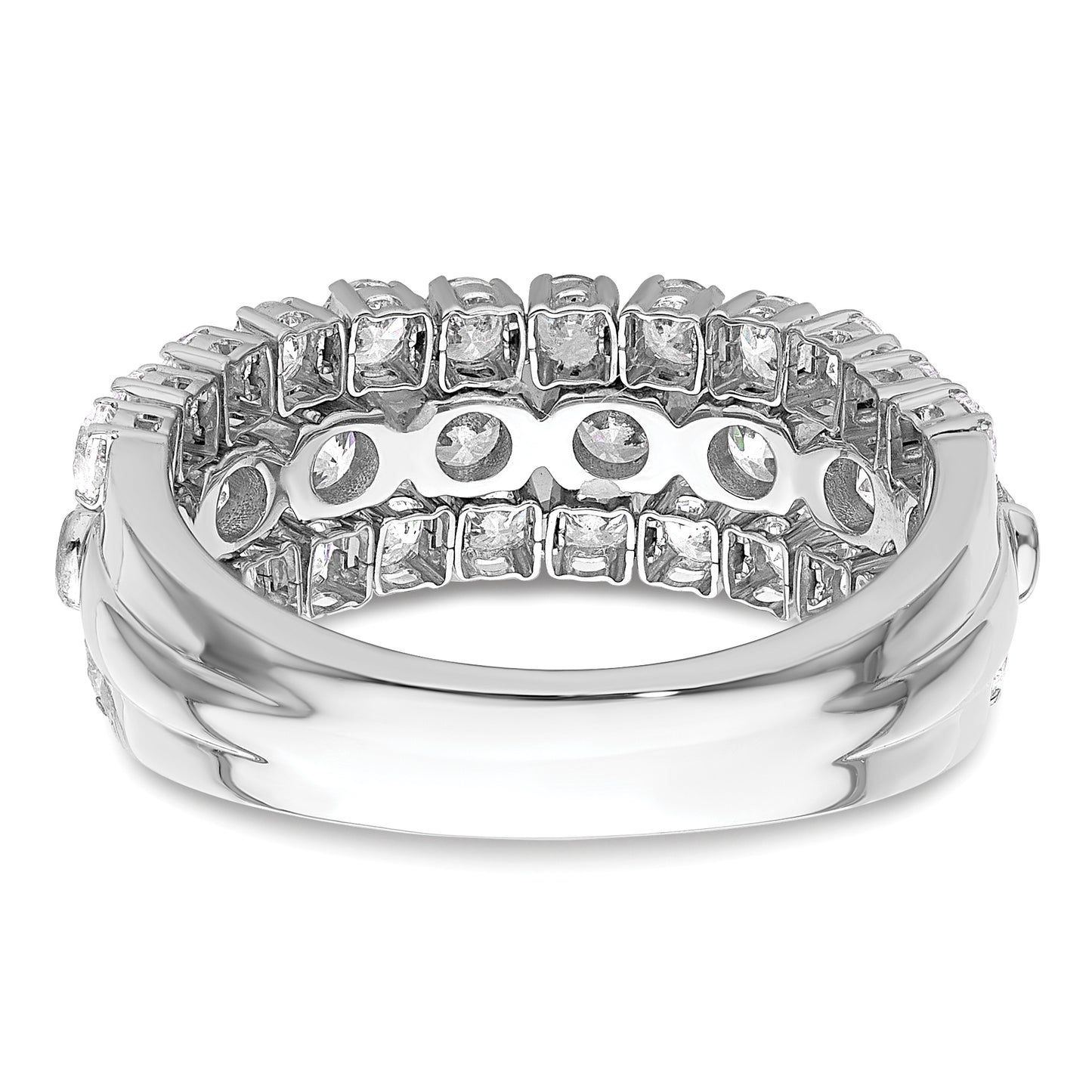 14K White Gold Lab Grown Diamond VS/SI+ G+ Moveable Triple Band Ring